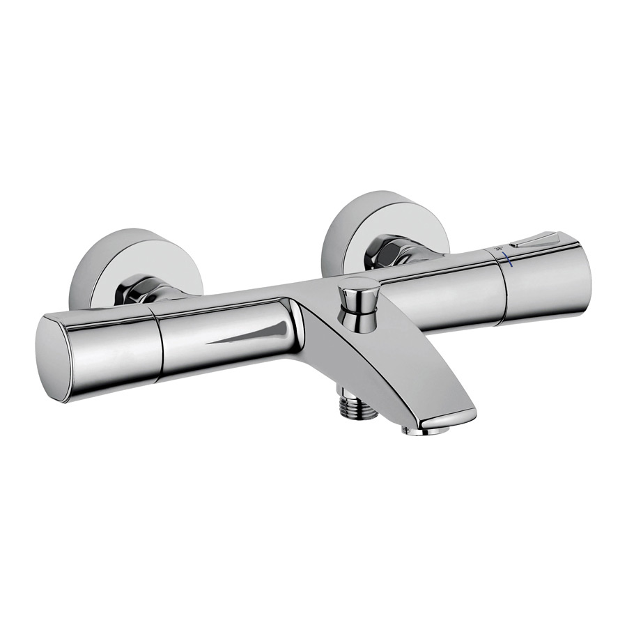 Kludi Zenta Badewannen- und Duscharmatur Wandmontage mit Thermostat chrom 351010538