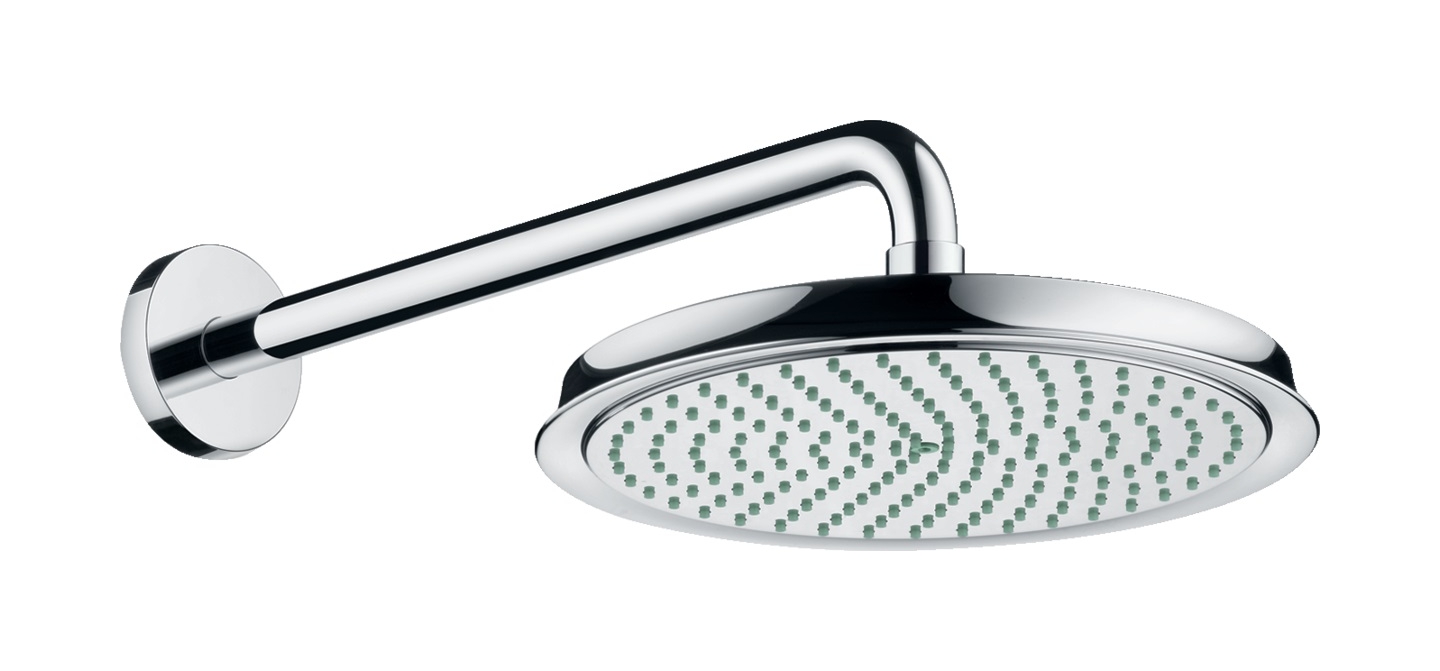 Hansgrohe Raindance Kopfbrause mit Arm 24x24 cm rund chrom 27424000