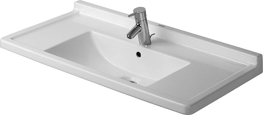 Duravit Starck 3 Waschbecken 85x48.5 cm rechteckig Klassisch-Möbel-mit Blatt weiß 0304800000