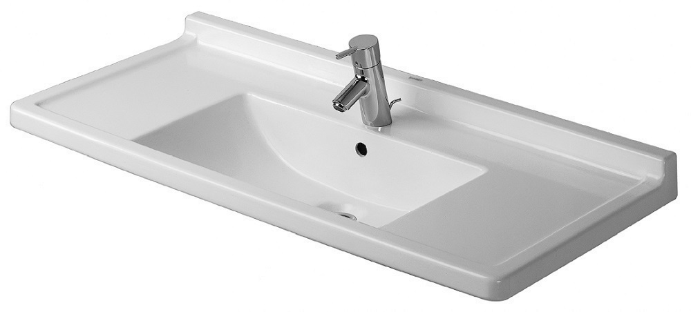 Duravit Starck 3 waschbecken 105x48.5 cm rechteckig klassisch-Möbel-mit Blatt weiß 03041000001