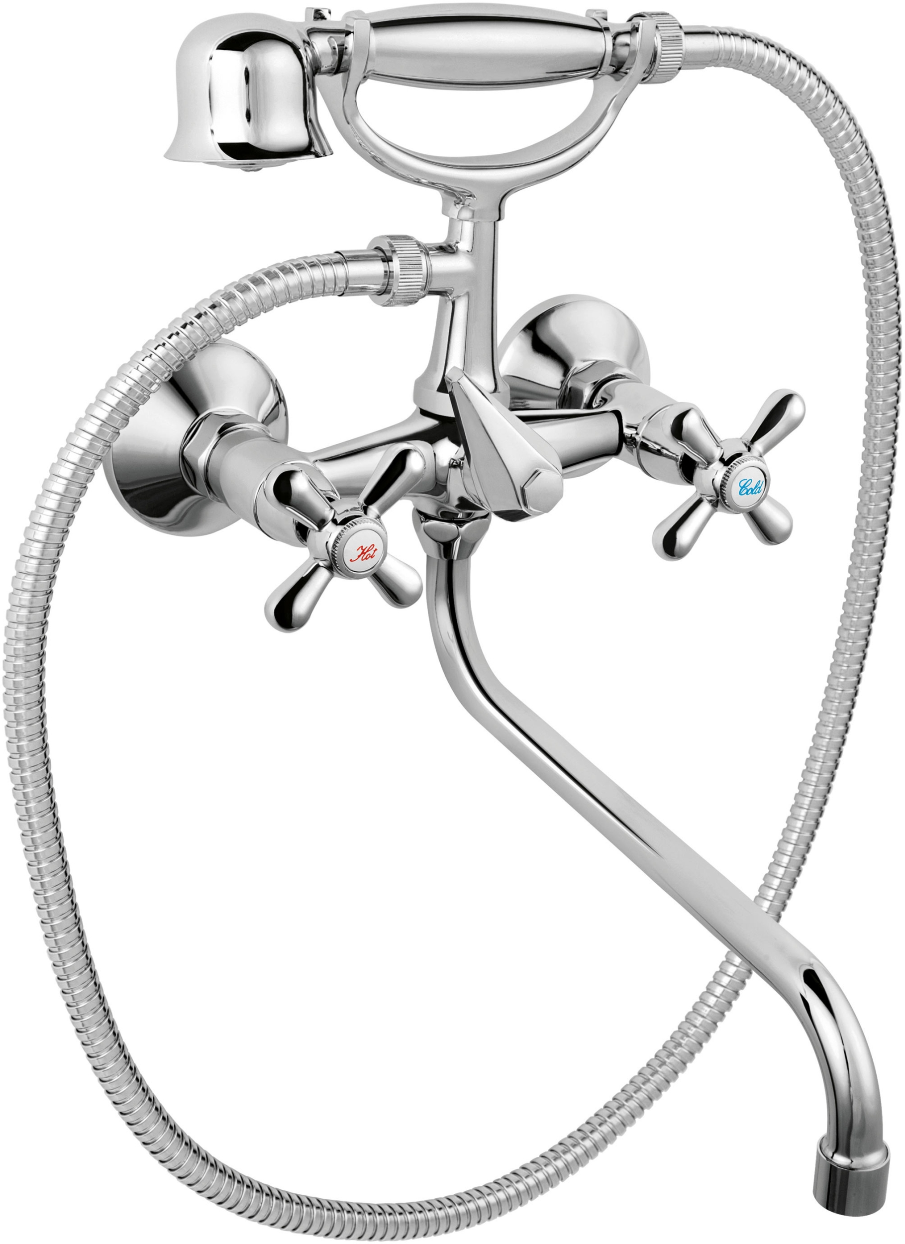 Ferro Retro Badewannen- und Duscharmatur Wandmontage chrom XR11A