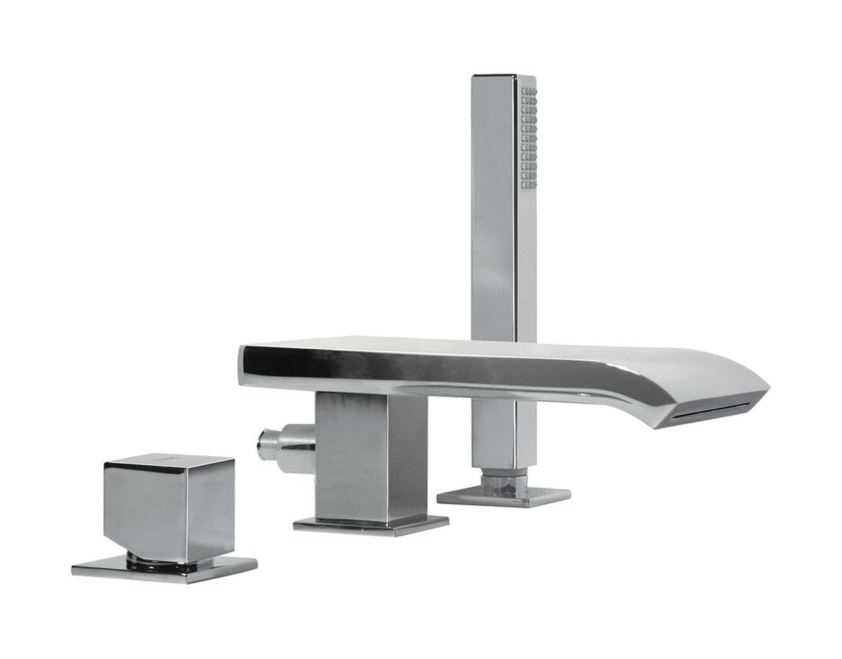 Tres Cuadro-Tres Badewannen- und Duscharmatur awannenmontiert chrom 1.07.161.02