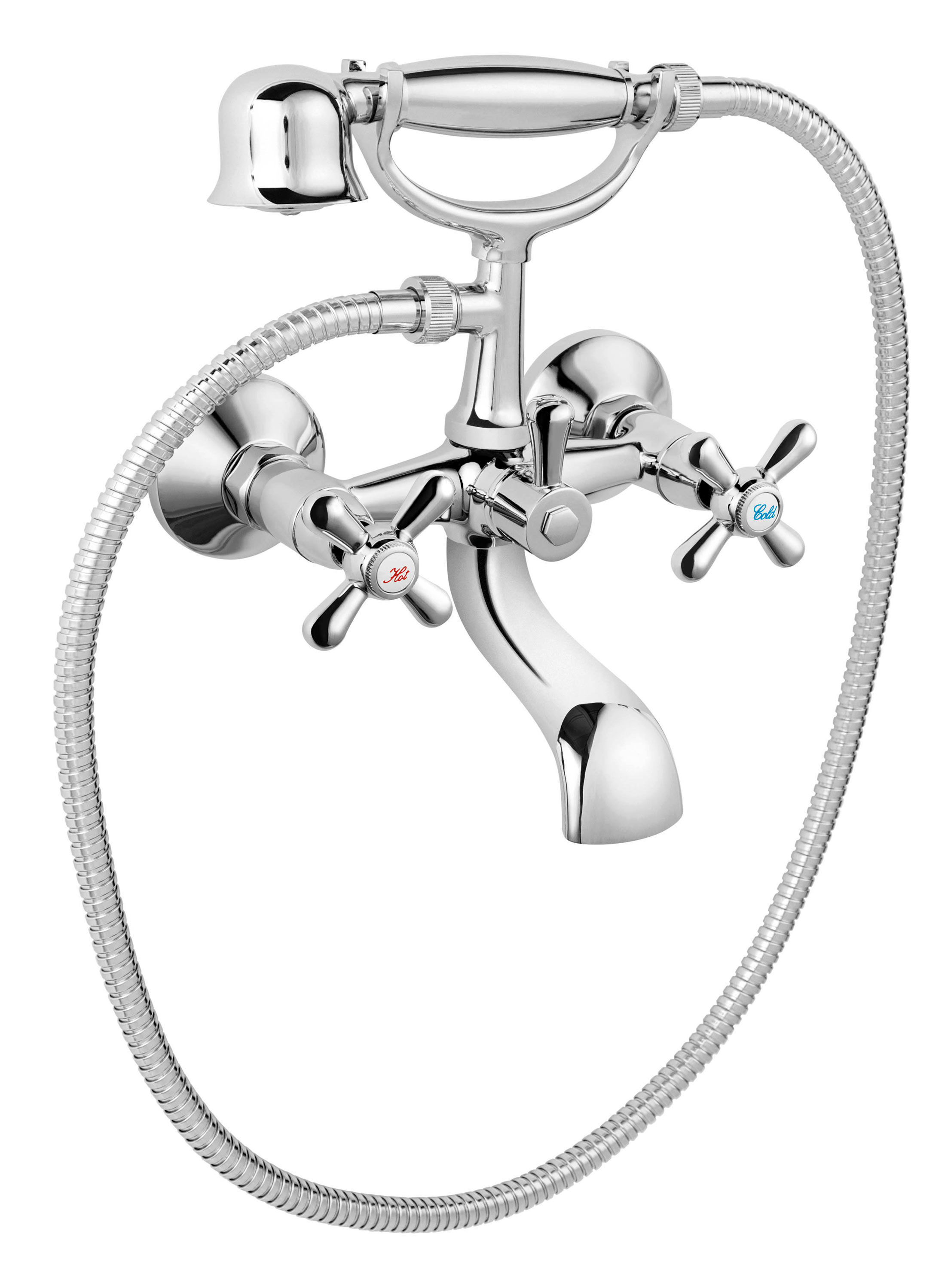 Ferro Retro New badewannen- und duscharmatur Wand chrom XD11