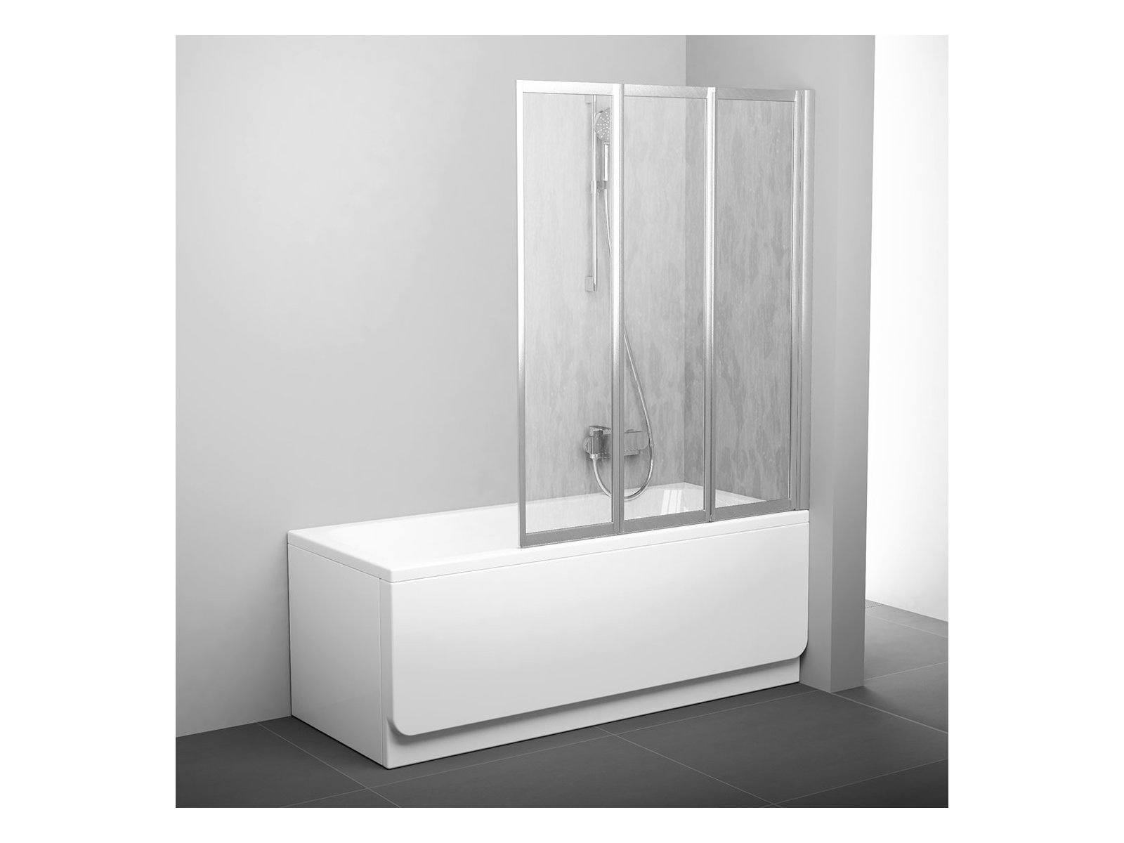 Ravak Supernova Badewannenabtrennung 100 cm dreiteilig satin Matte/Kunststoff 795P0U0041