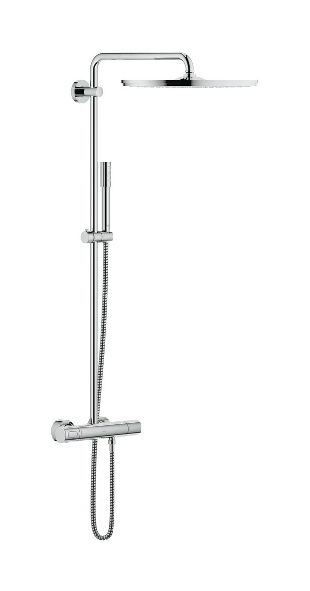 Grohe Rainshower Duschset Wandmontage mit Thermostat mit Regenbrause StarLight Chrom 27174001