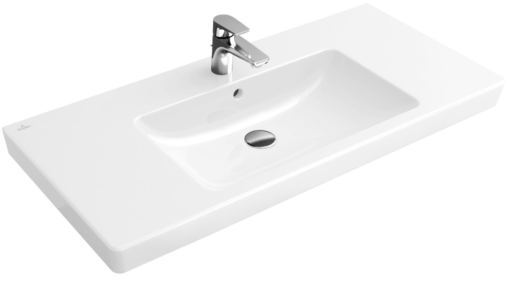 Villeroy & Boch Subway 2.0 Waschbecken 80x47 cm rechteckig Klassisch-Möbel-mit Blatt weiß 71758001