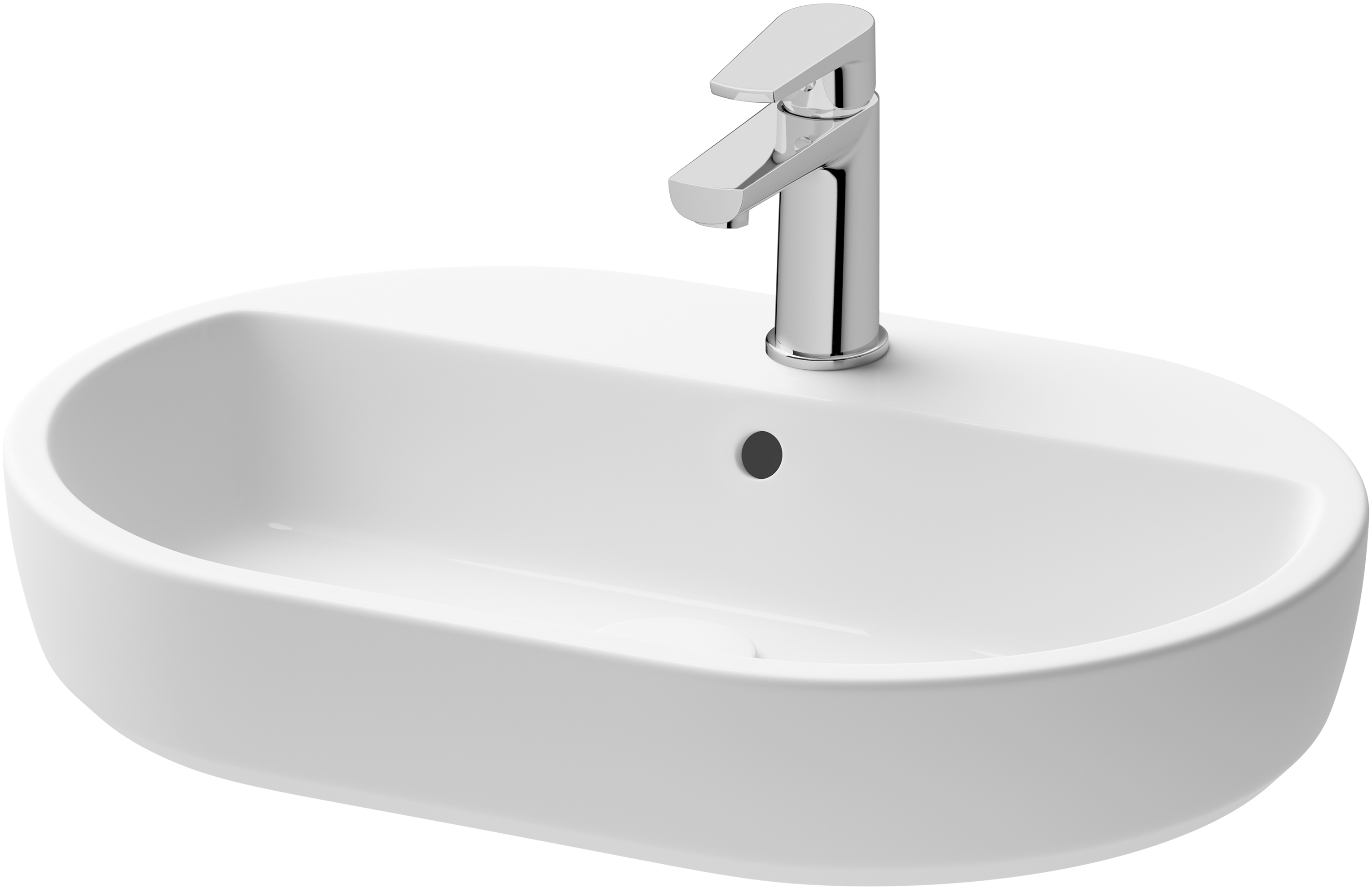 Cersanit Caspia Waschbecken 60x42 cm oval Aufsatzwaschbecken weiß K11-0099