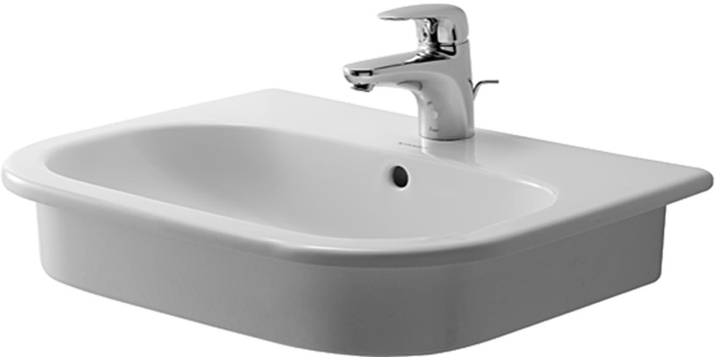 Duravit D-Code Waschbecken 54.5x43.5 cm halbrund Einbauwaschbecken weiß 0337540000