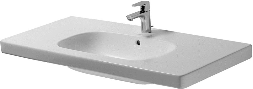 Duravit D-Code Waschbecken 105x48 cm rechteckig Klassisch-Möbel-mit Blatt weiß 03421000002