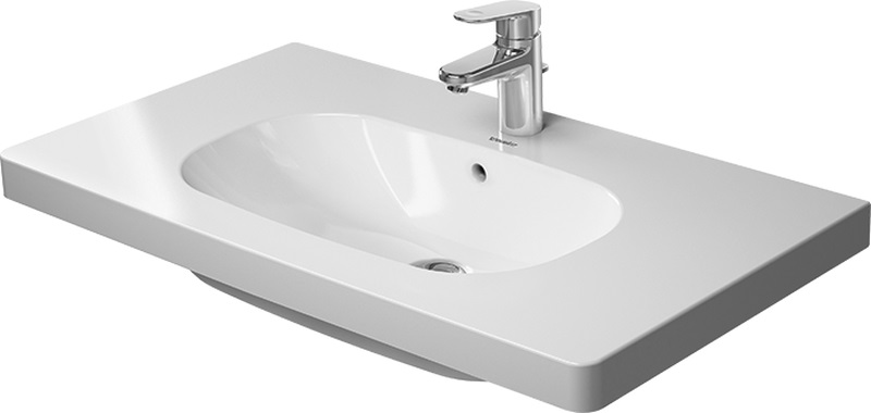 Duravit D-Code Waschbecken 85x48 cm rechteckig Klassisch-Möbel-mit Blatt weiß 03428500002