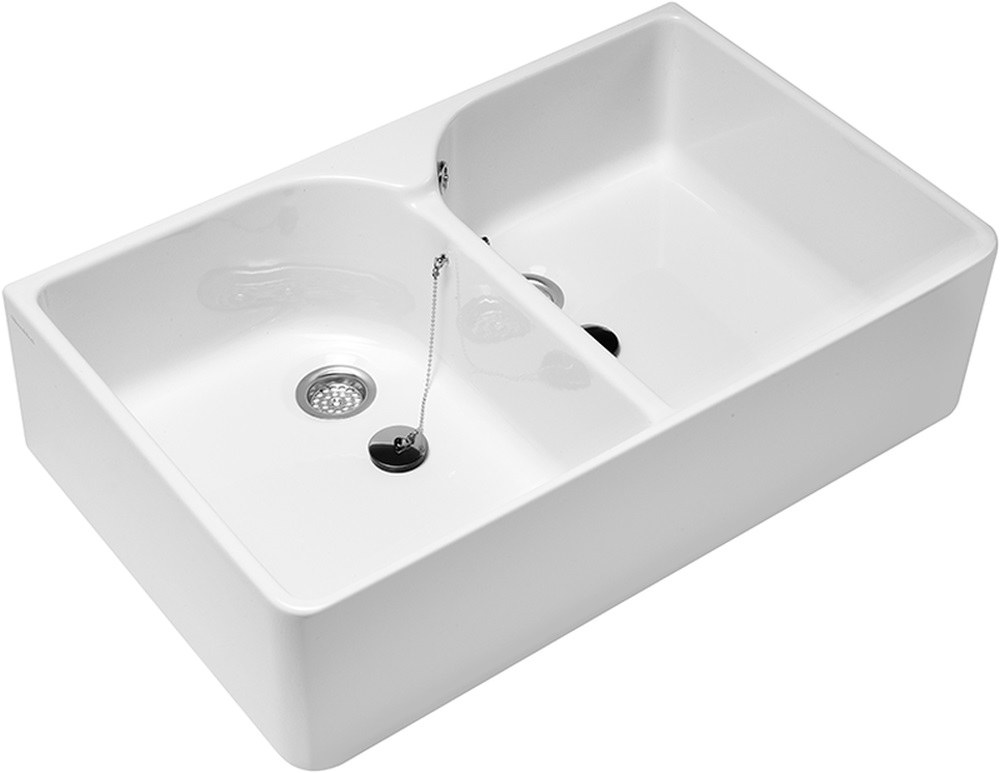 Villeroy & Boch O.Novo Waschbecken 89.5x55 cm rechteckig Aufsatzwaschbecken-Doppelt weiß 633200R1