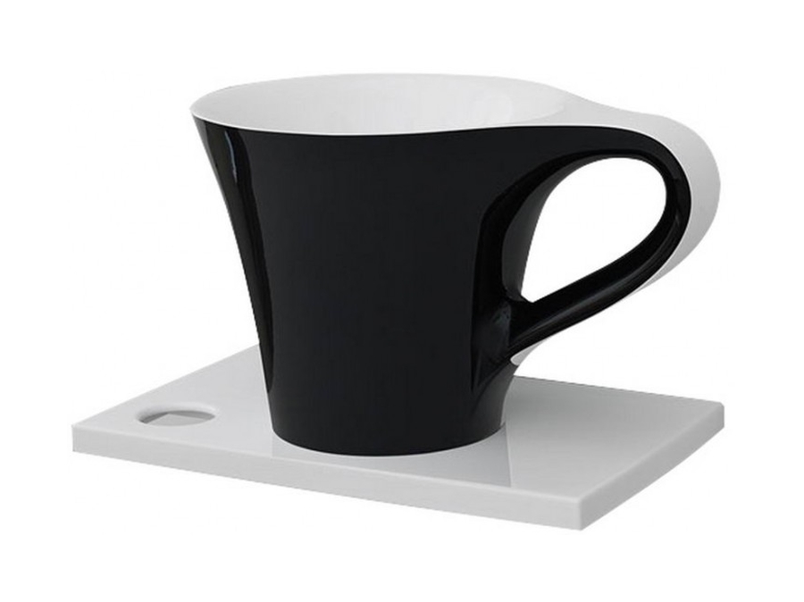 Art Ceram One Shot Waschbecken 69x50 cm Aufsatzwaschbecken weiß-schwarz OSL00501;50