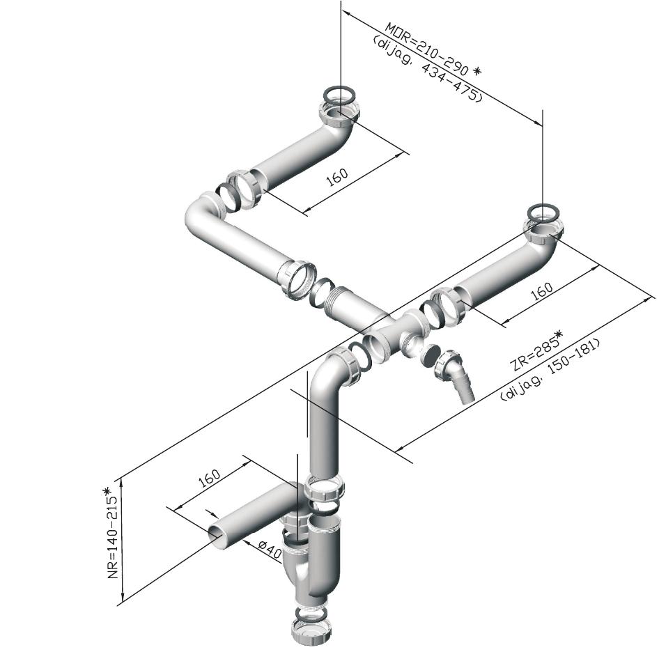 Alveus Siphon für Waschbecken 1033153
