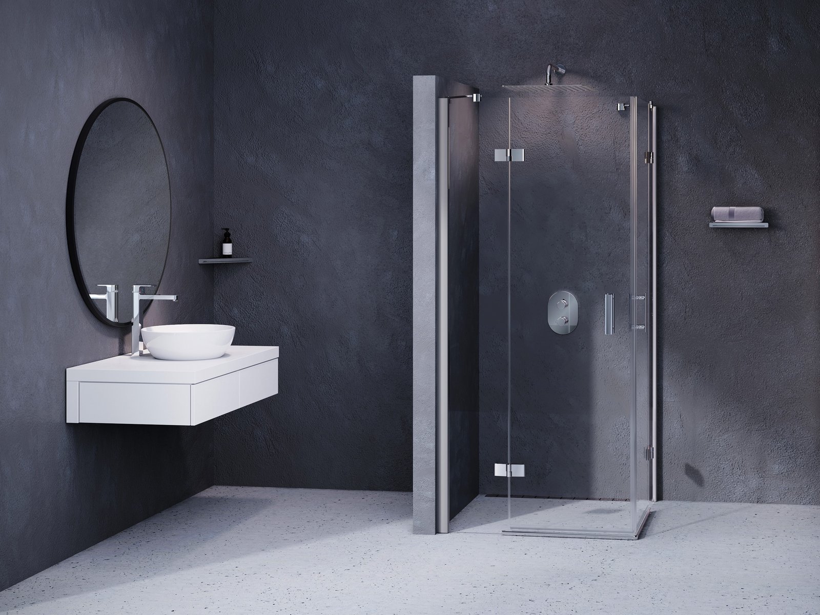Ravak SmartLine Dusche 90x90 cm quadratisch chrom Glanz/durchsichtiges Glas 1SV77A00Z1