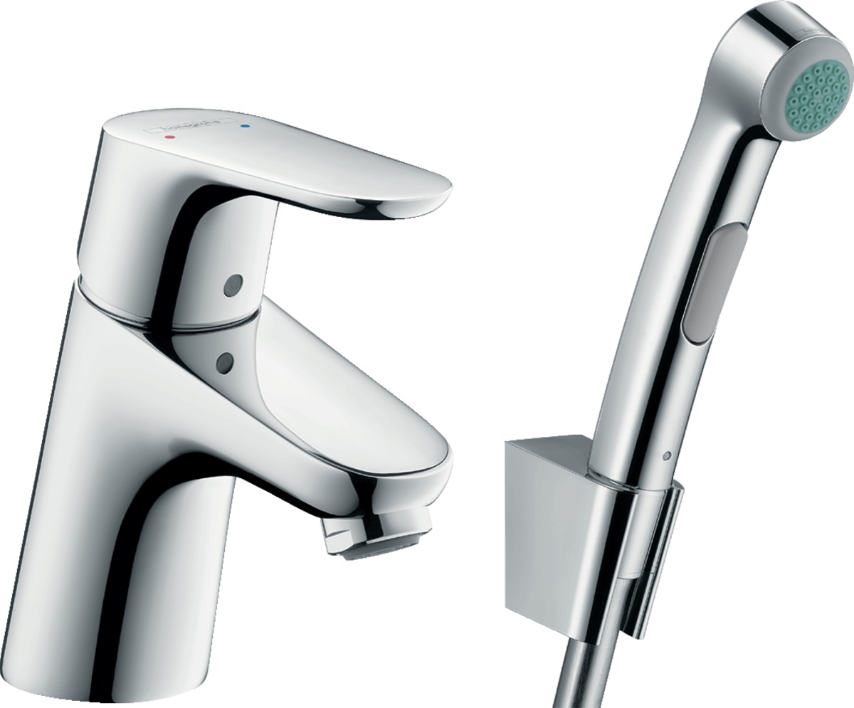 Hansgrohe Focus Waschtischarmatur mit Bidet-Duschkopf Stehend chrom 31926000