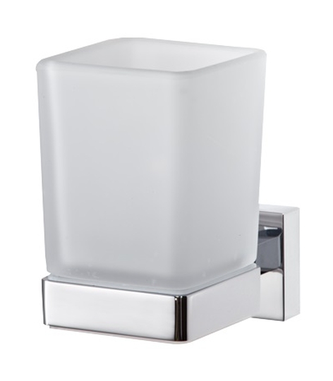 Omnires Lift Zahnputzbecher weiß-chrom 8158CR