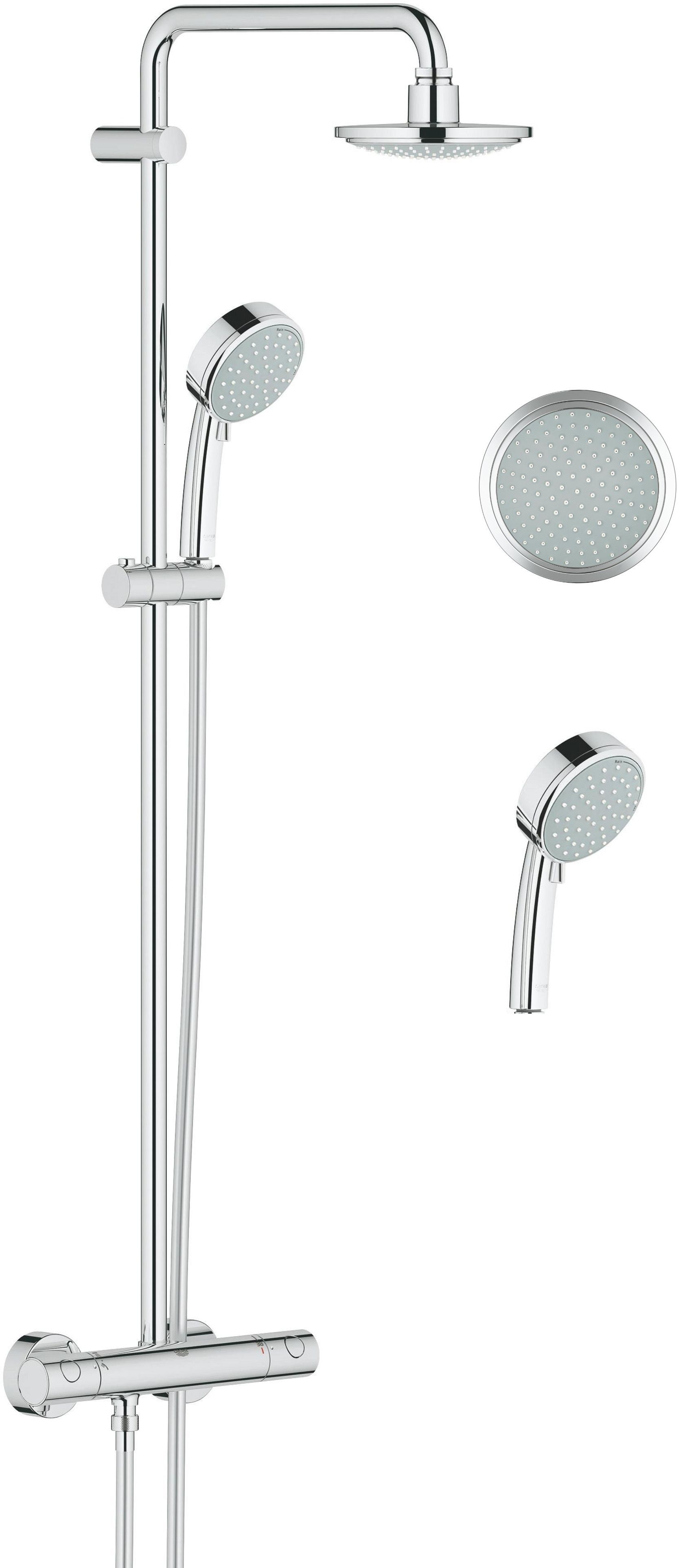 Grohe New Tempesta Duschset Wandmontage mit Thermostat mit Regenbrause StarLight Chrom 27922000