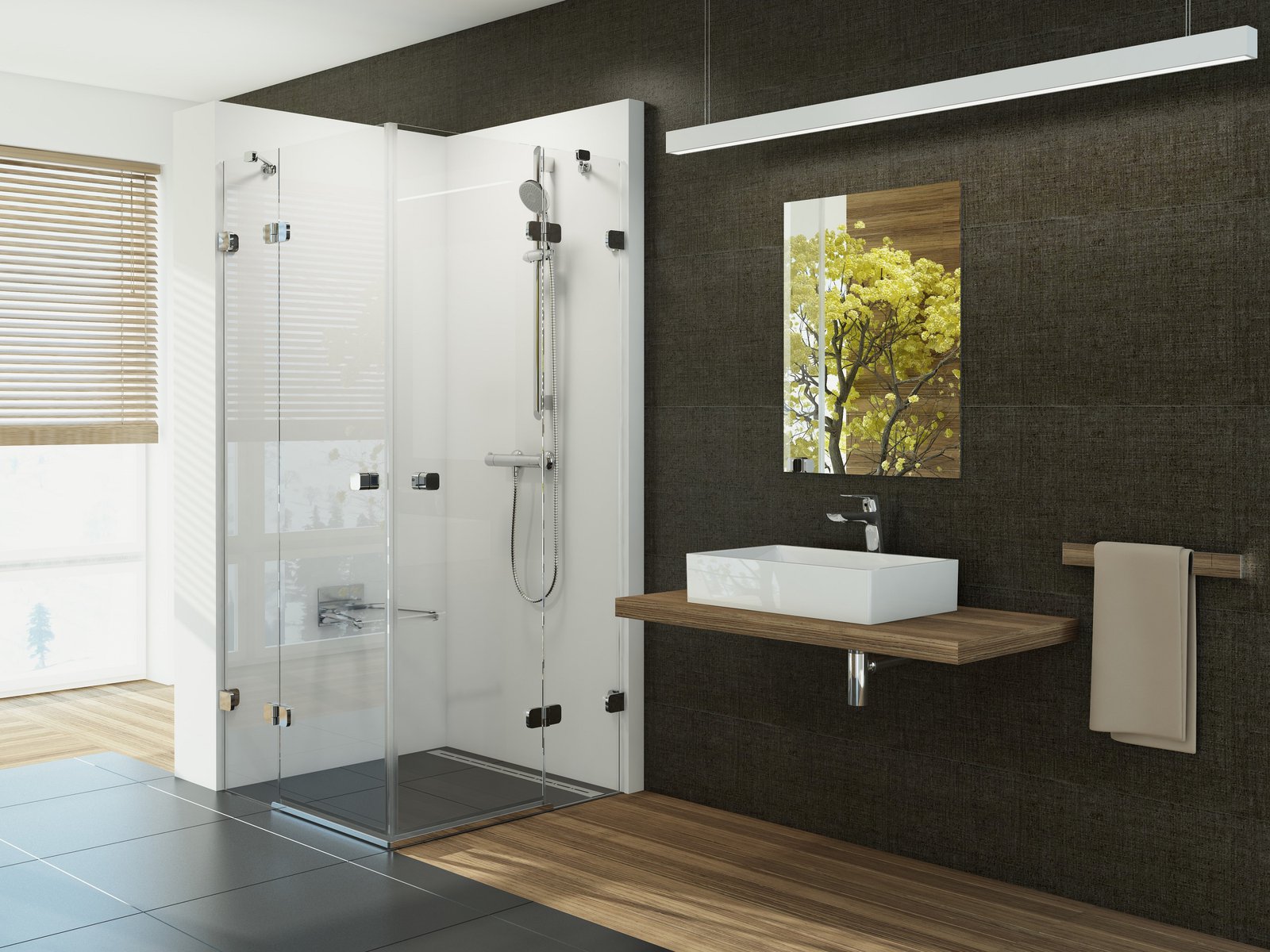 Ravak Brillant Dusche 100x100 cm quadratisch chrom Glanz/durchsichtiges Glas 1UVAAA00Z1