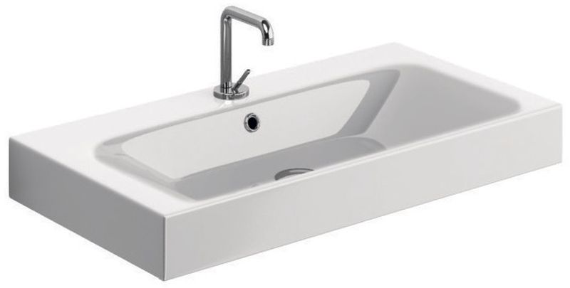 Kerasan Cento Waschbecken 80x45 cm rechteckig Klassisch-Aufsatzwaschbecken weiß 353301