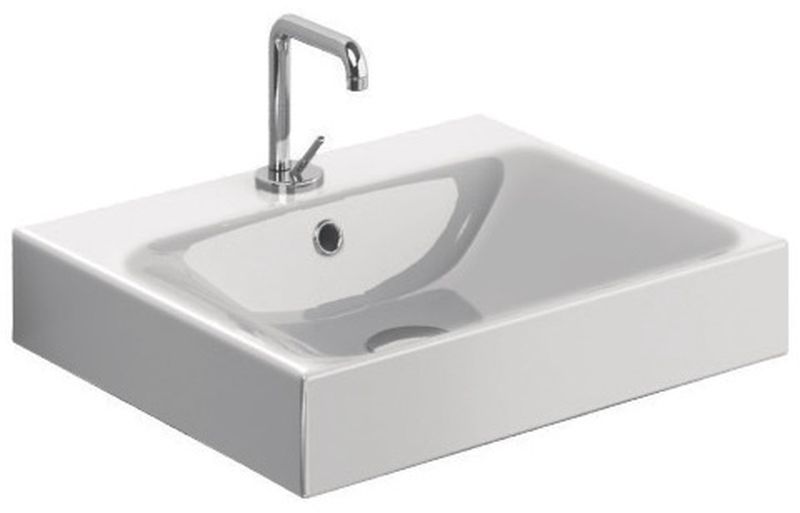 Kerasan Cento Waschbecken 50x45 cm rechteckig Klassisch-Aufsatzwaschbecken weiß 353001
