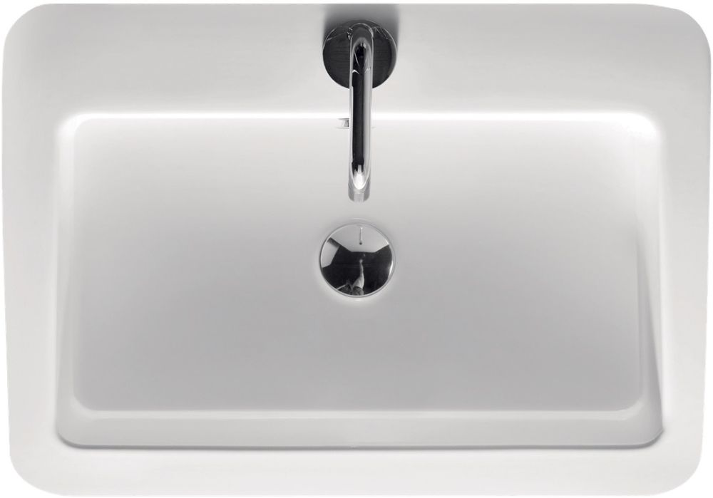 Kerasan Ego Waschbecken 60x43 cm rechteckig Klassisch-Aufsatzwaschbecken weiß 324201