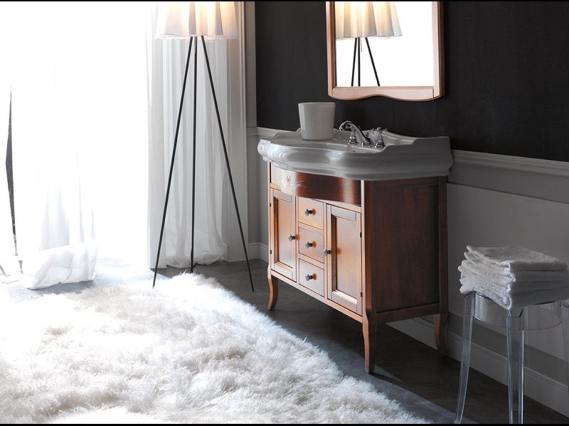 Kerasan Retro Kabinett 100x54.5x75 cm Unterschrank stehend nuss 734740