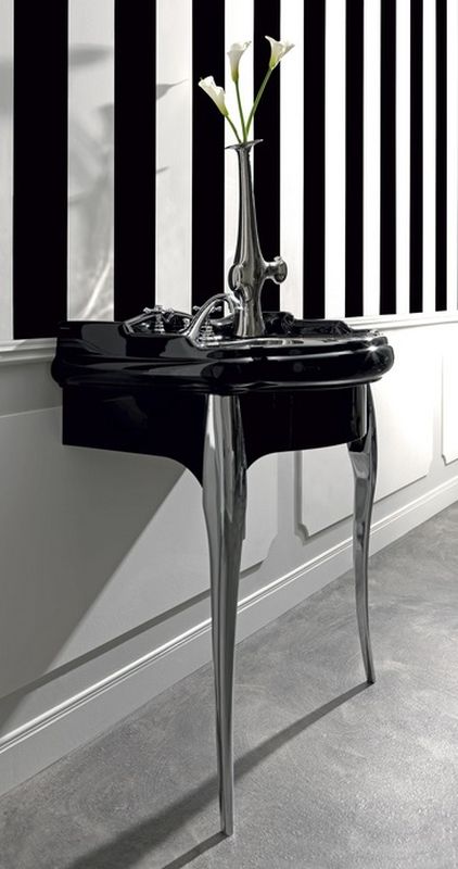 Kerasan Retro Kabinett 73x53x77 cm Unterschrank stehend schwarz-gold 7362K3