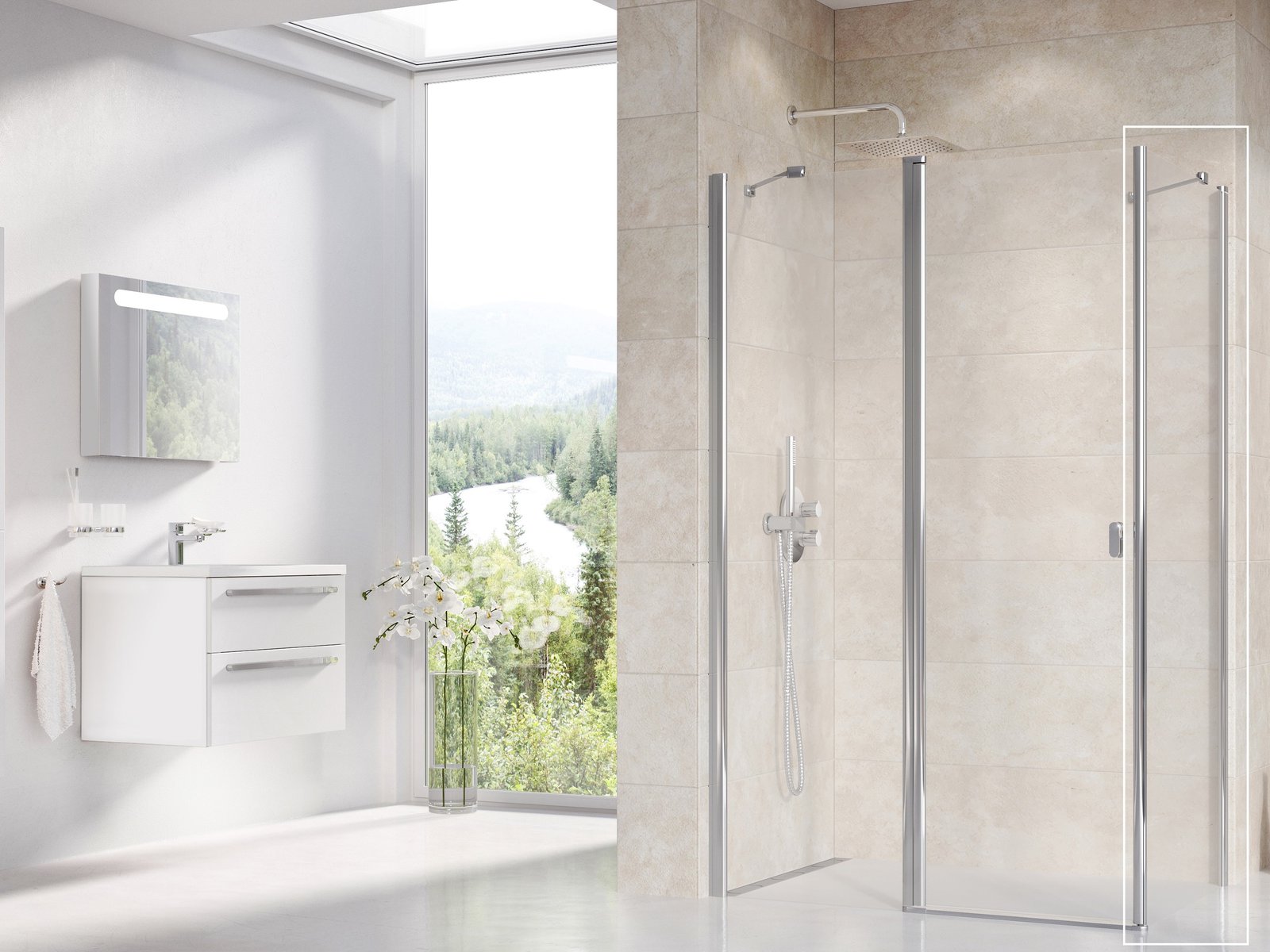 Ravak Chrome Duschwand 80 cm aluminium Glanz/durchsichtiges Glas 9QV40C00Z1