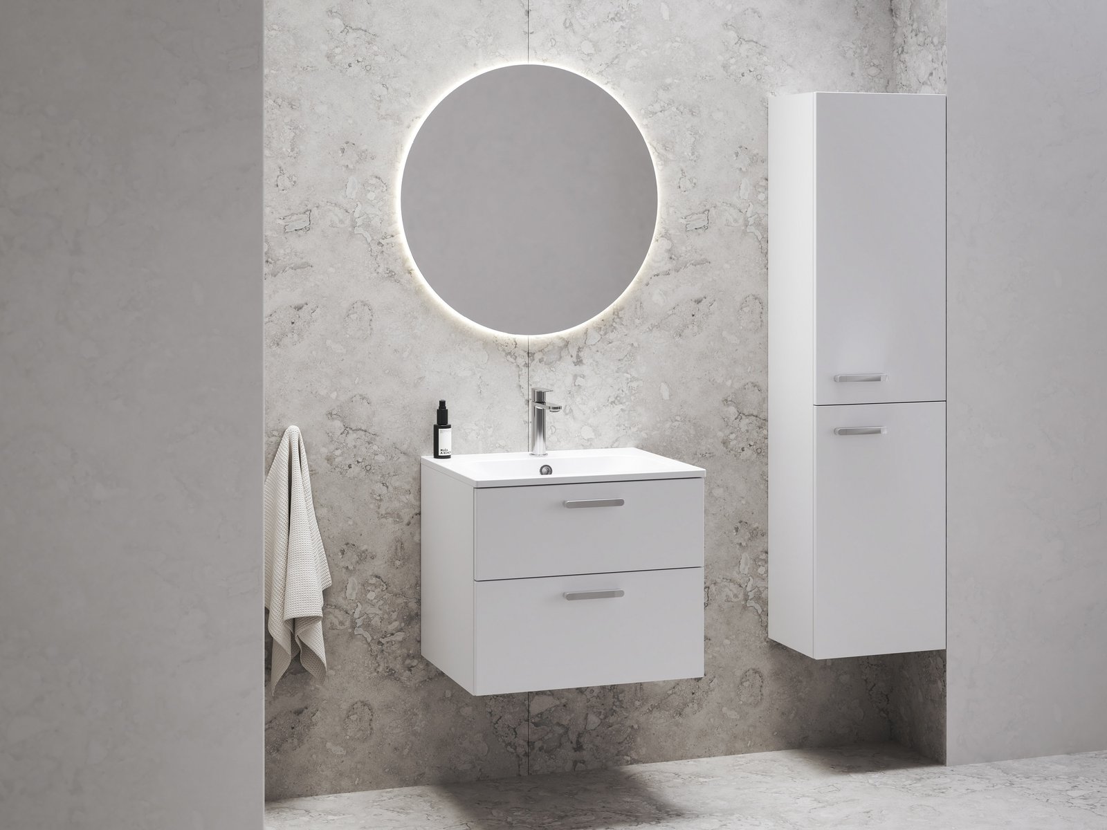 Ravak Chrome Kabinett 39x29x150 cm Seitenschrank hängend weiß X000000543