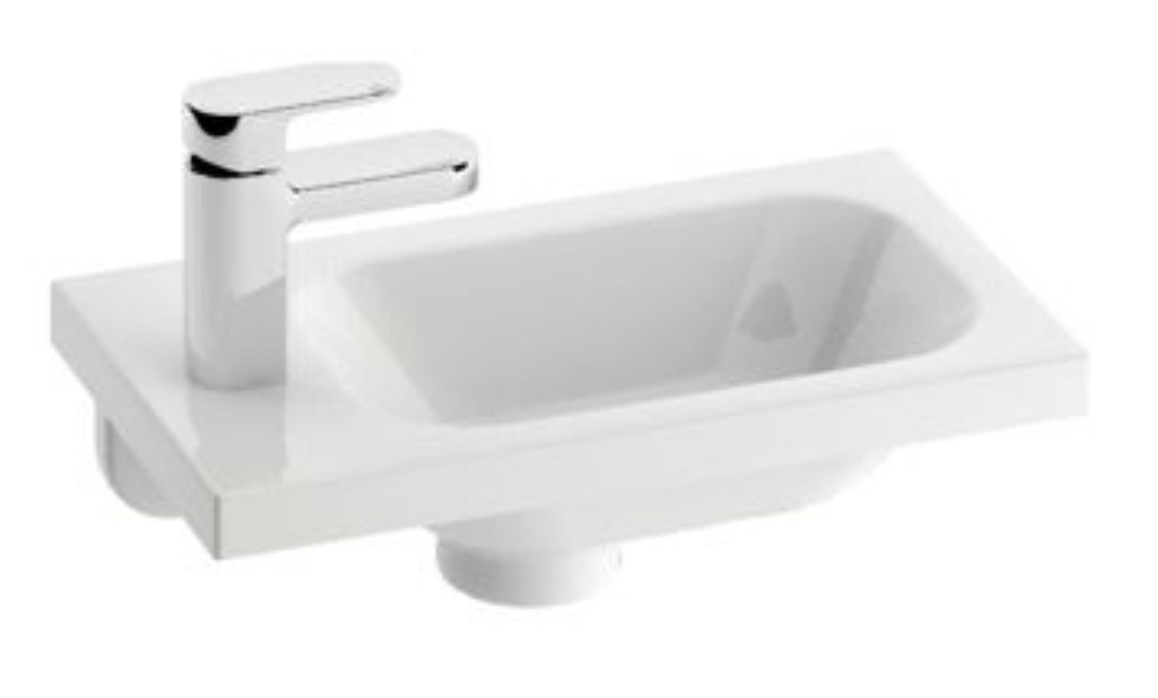 Ravak Chrome Waschbecken 40x22 cm rechteckig Möbel weiß XJGL1100000