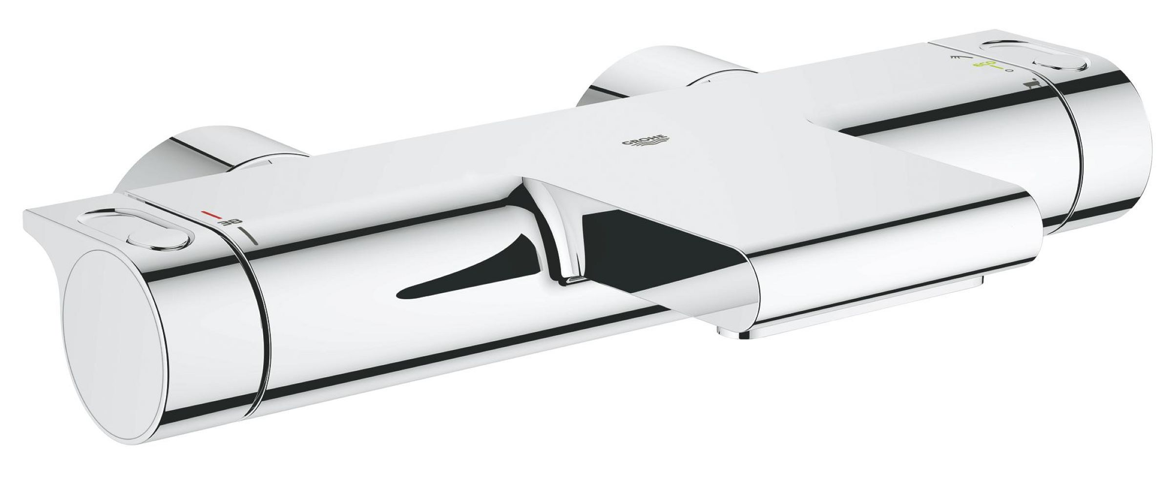 Grohe Grohtherm Badewannen- und Duscharmatur Wandmontage mit Thermostat chrom 34174001