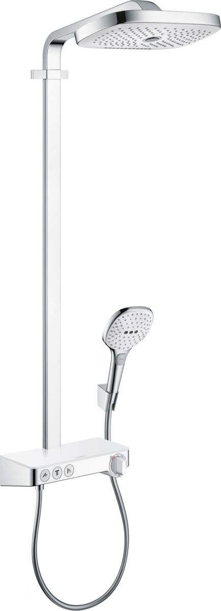 Hansgrohe Raindance Duschset Wandmontage mit Thermostat chrom-weiß 27127400