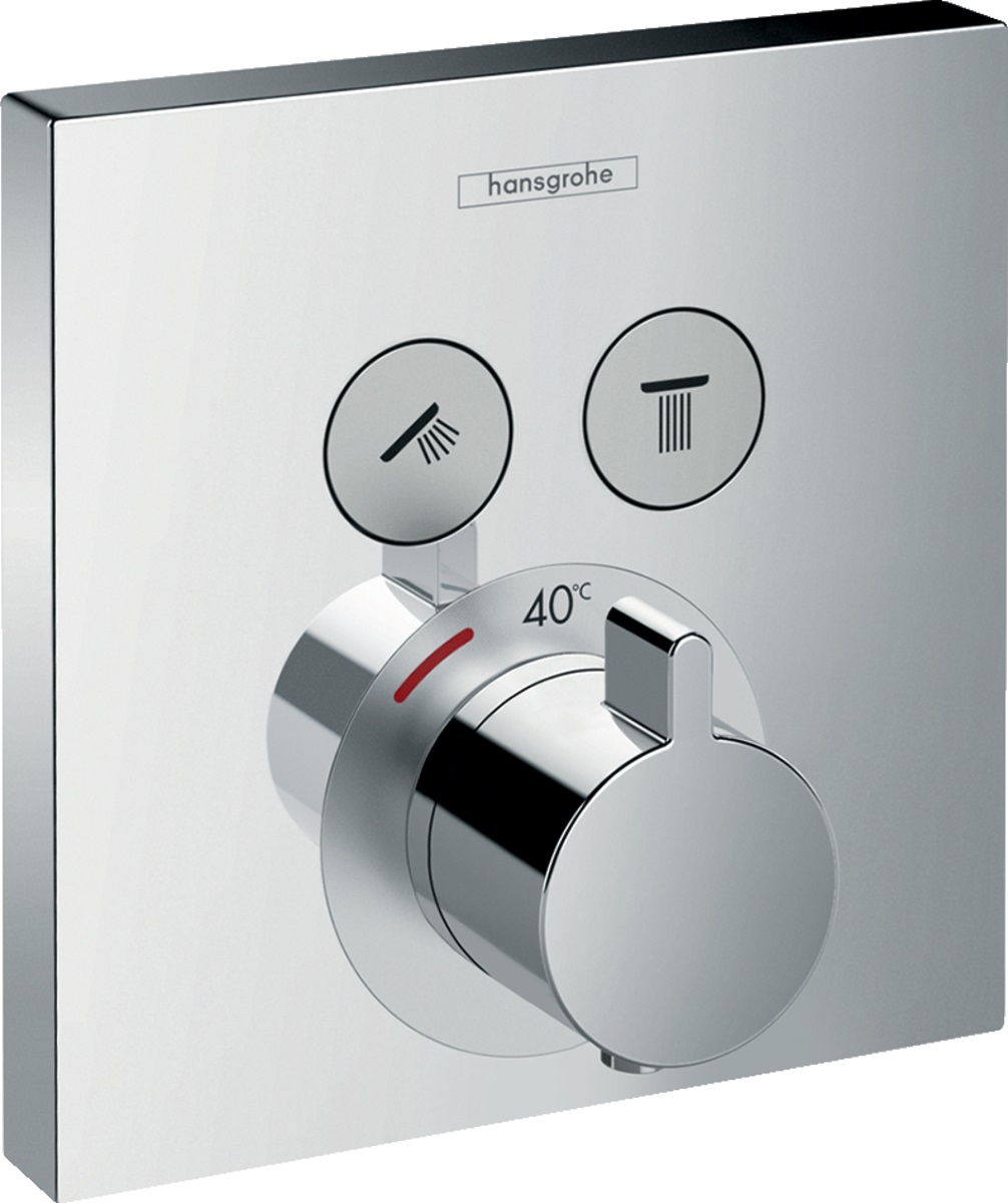 Hansgrohe Select Badewannen- und Duscharmatur Unterputz mit Thermostat chrom 15763000