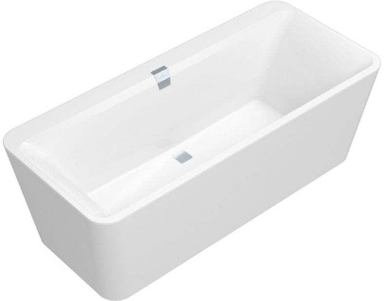 Villeroy & Boch Squaro Edge 12 Freistehende Badewanne 180x80 cm rechteckig weiß UBQ180SQE7PDV-01