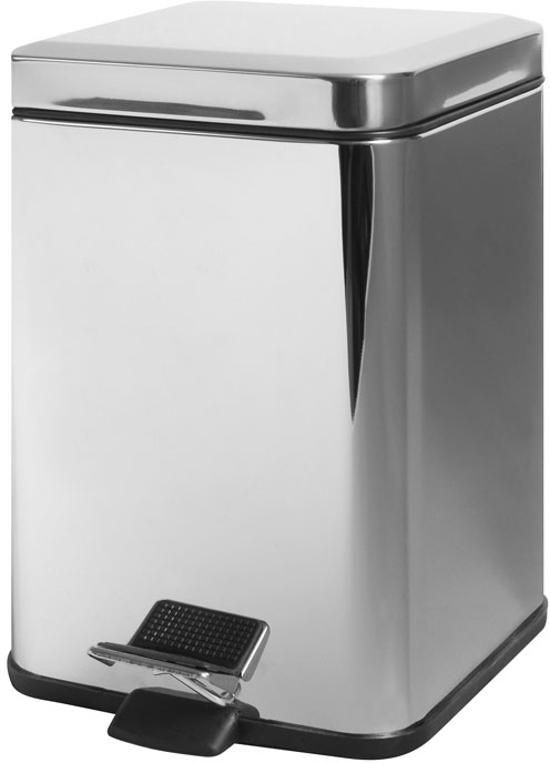 BISK Masterline Papierkorb 6 l chrom-schwarz 00122