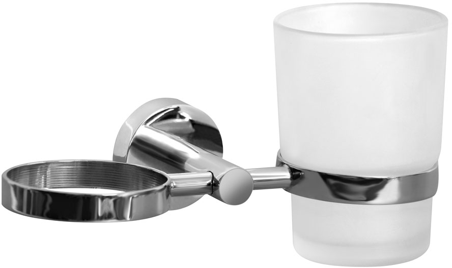 BISK For You Zahnputzbecher weiß-chrom 01175