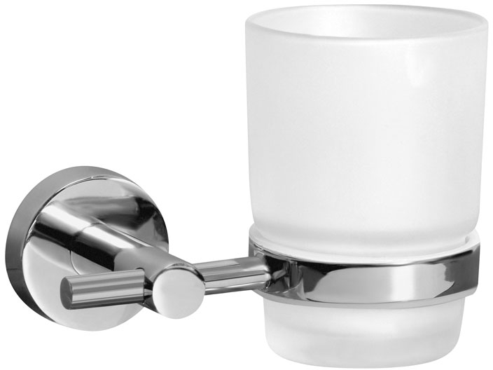 BISK For You Zahnputzbecher weiß-chrom 01174