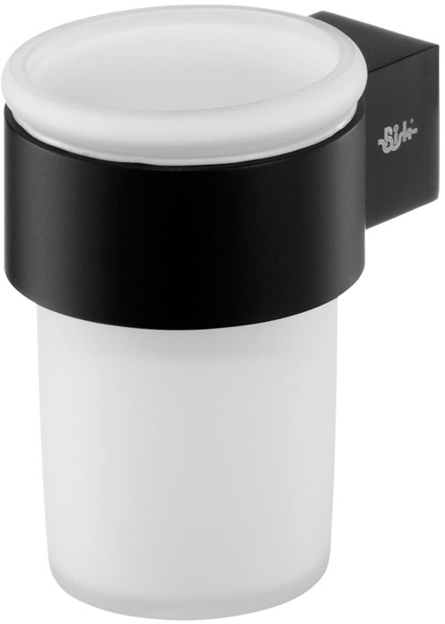 BISK Futura black Zahnputzbecher weiß-schwarz 02959