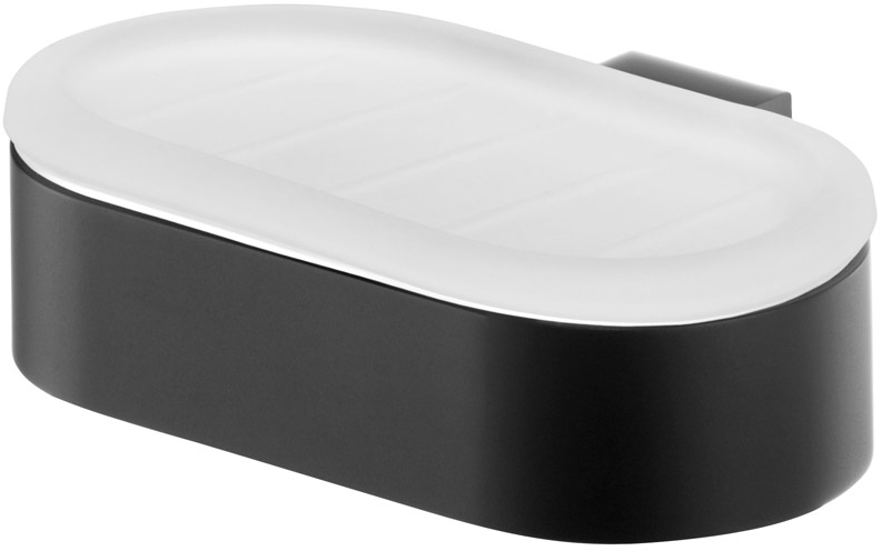 BISK Futura black Seifenschale Wand schwarz-weiß 02954