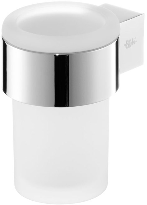 BISK Futura silver Zahnputzbecher weiß-chrom 02987