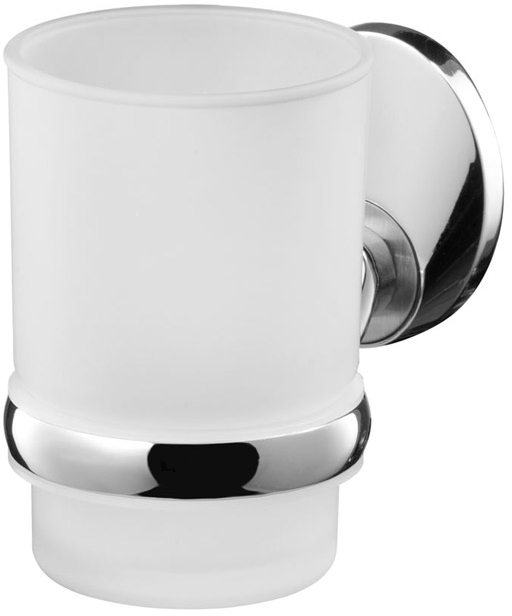 BISK Emotion Zahnputzbecher weiß-chrom 03104