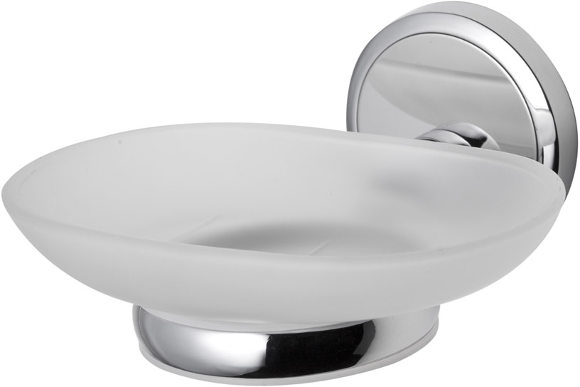 BISK Seduction Seifenschale Wand chrom-weiß 03580