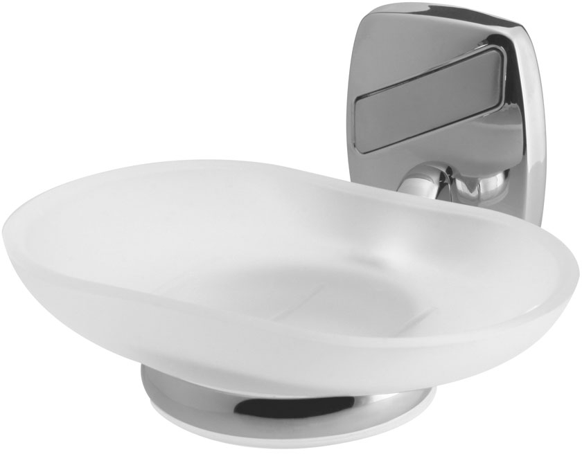 BISK Oregon Seifenschale Wand chrom-weiß 79709