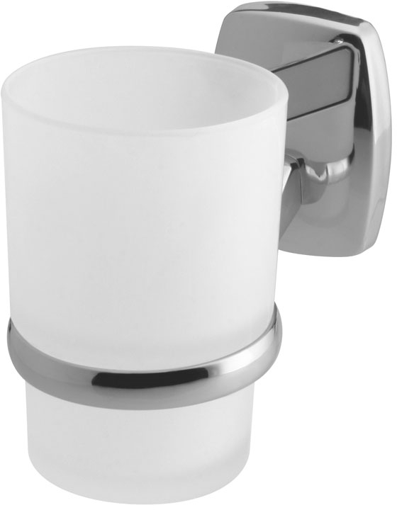 BISK Oregon Zahnputzbecher weiß-chrom 79707