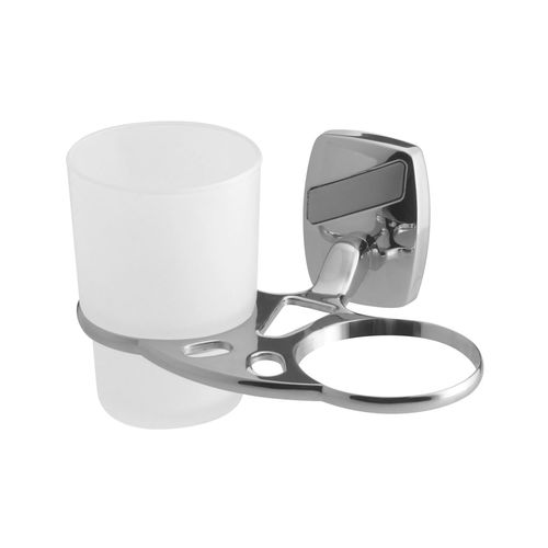 BISK Oregon Zahnputzbecher weiß-chrom 79708