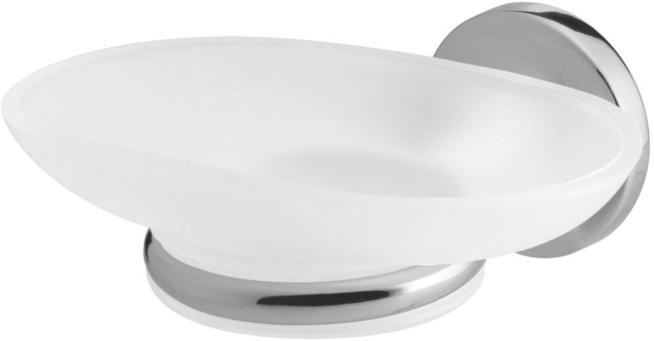 BISK Ontario Seifenschale Wand chrom-weiß 00224