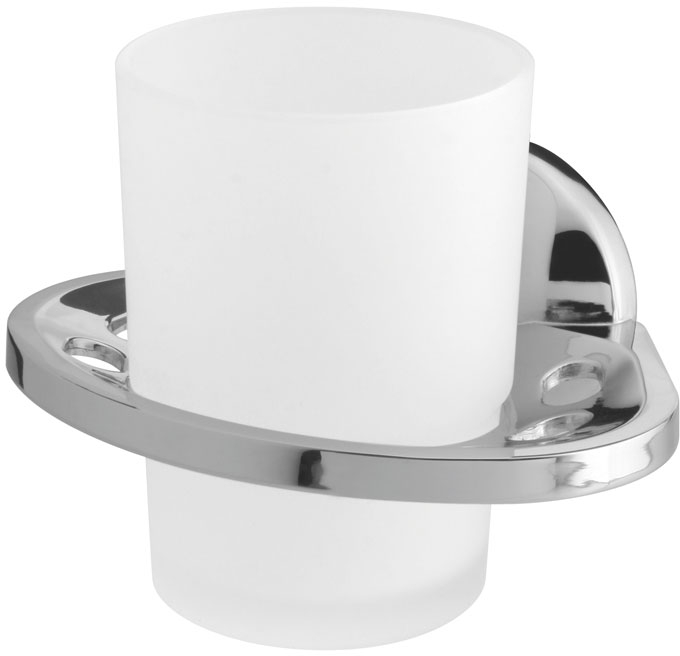 BISK Ontario Zahnputzbecher weiß-chrom 00227