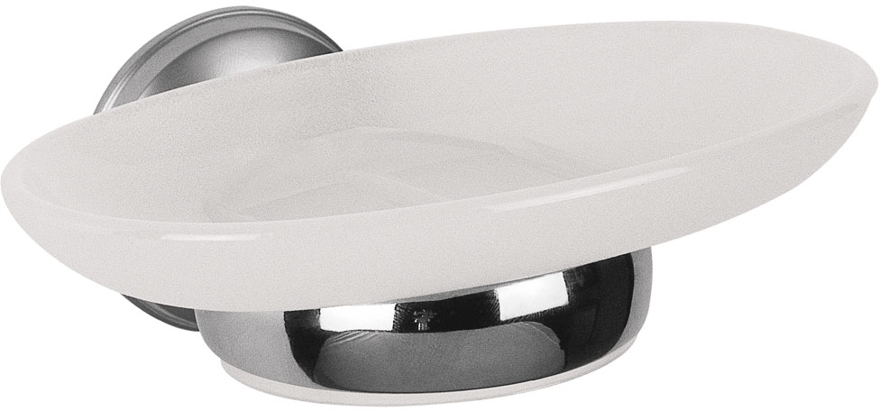 BISK Dakota Seifenschale Wand chrom-weiß 71550