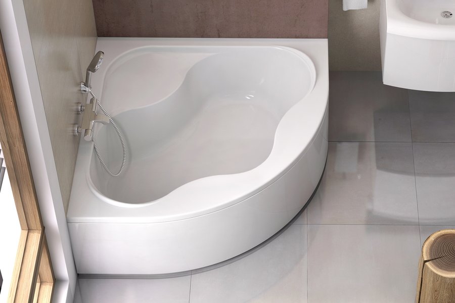 Set Eckbadewanne Ravak Gentiana CG01000000, Badewannensiphon Viega Simplex 495121, GPX2240020