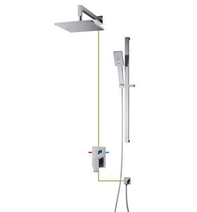 Omnires Fresh Duschset Unterputz mit Regenbrause chrom SYSFR11CR